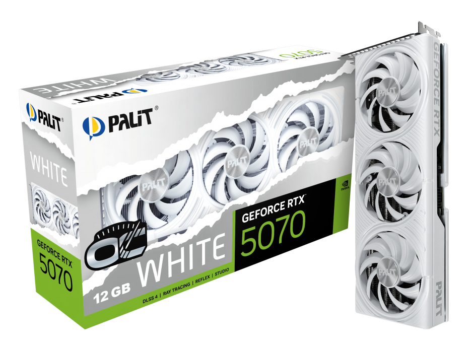 Palit GeForce RTX 5070 White OC Grafikkarte, 12 GB GDDR7, PCI Express 5.0, Weiß