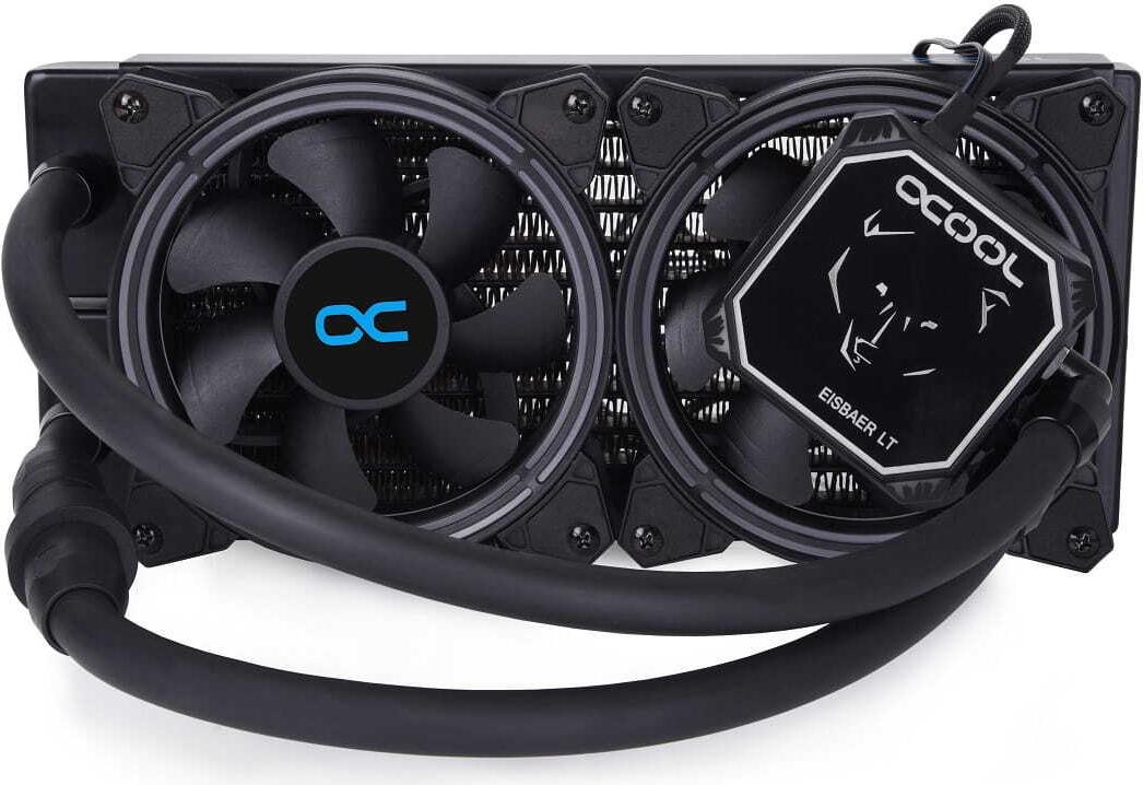 Alphacool Eisbaer Aurora LT240 240mm All-in-One-Flüssigkeitskühler Digital RGB 2x 120mm PWM Lüfter Schwarz