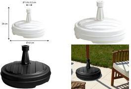 EDA Sonnenschirmständer, Kunststoff, rund, 430 mm, weiß zum Befüllen mit Wasser oder Sand, UV-beständig - 1 Stück (010703 BL)