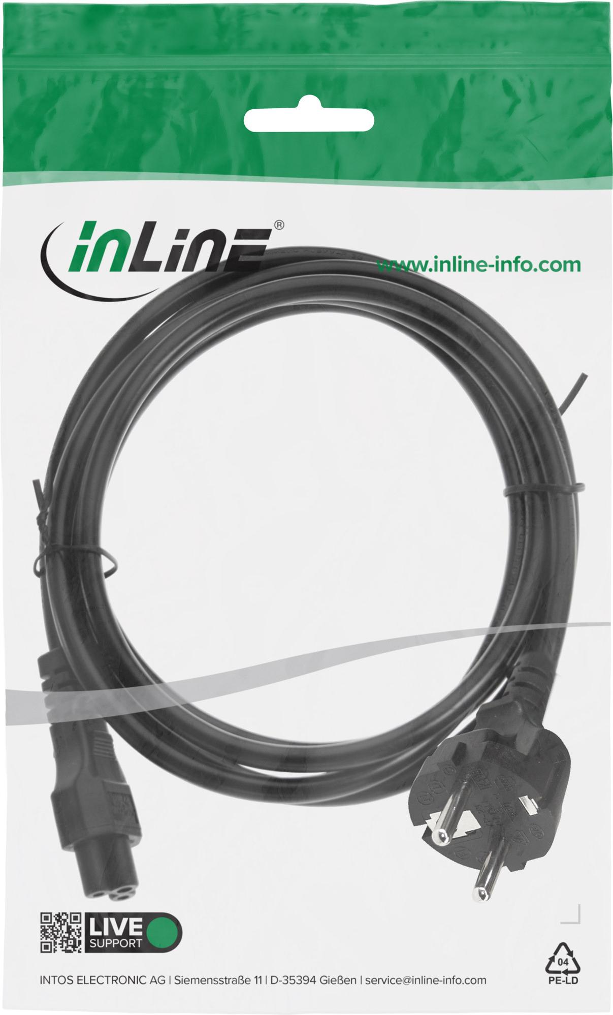 InLine Netzkabel CEE 7/7 zu IEC 60320 C5 10 m Schwarz