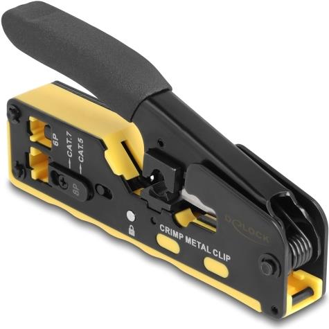 Delock Crimpzange für 6P/8P RJ45/RJ11 Stecker Cat. 5/6/7 mit Klinge und (90583)