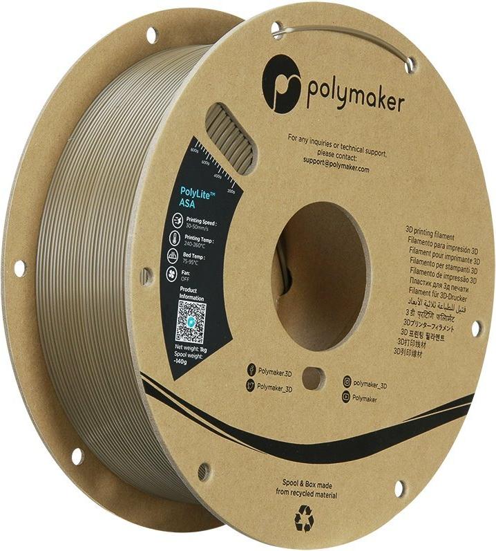 ASA 1,75mm OLIVE BROWN 1kg POLYMAKER POLYLITE 3D FILAMENT (PF01045)