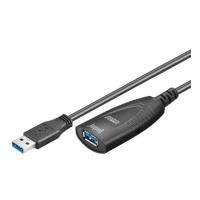 Wentronic Goobay Aktives USB 3.0 Verlängerungskabel, Schwarz, 5 m