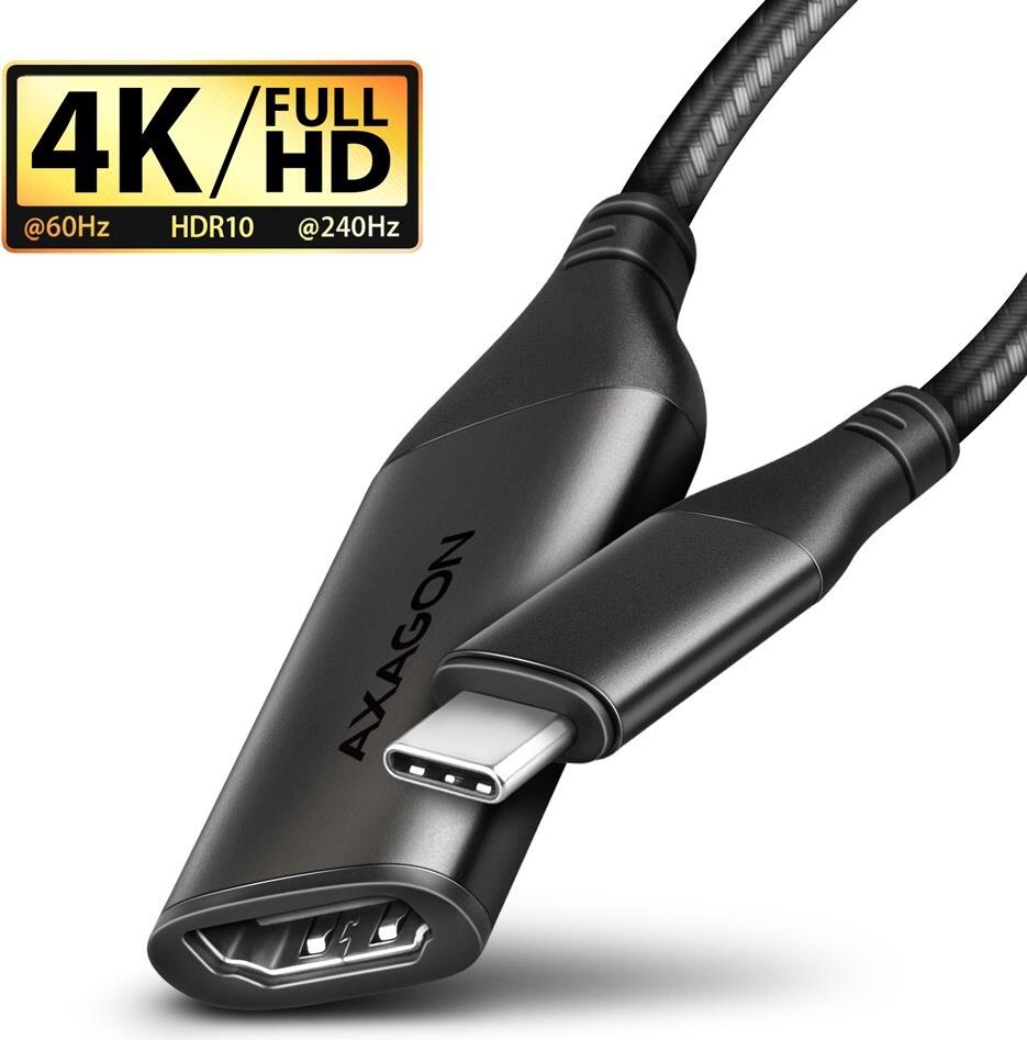 AXAGON RVC-HI2M USB-C zu HDMI 2.0 Adapter, 4K/60Hz, Aluminum - 25 cm (RVC-HI2M)