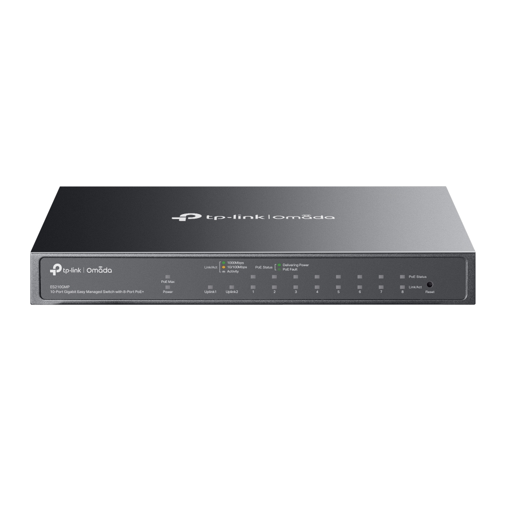 TP-LINK Omada ES210GMP Managed Switch 8 x 10/100/1000 PoE+ Schwarz
