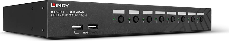 Lindy 8 Port HDMI 4K60, USB 2.0 & Audio KVM Switch (39538)