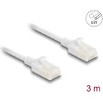 Delock RJ45 Netzwerkkabel Cat.6A Stecker zu Stecker mit robuster Rastnase Industrietauglich U/UTP Slim 3 m weiß (80361)