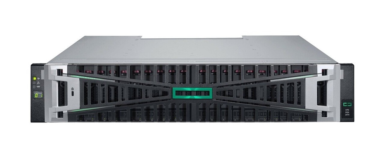 Hewlett Packard Enterprise HPE MSA 2070 SFF 2x10/25GbE iSCSI 4-port Cntrl 12x3.84TB SSD 4x25Gb iSCSI XCVR 46TB Storage Array (P84179-B25)
