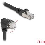 Delock GigE Kamera Kabel RJ45 Stecker 90° gewinkelt mit Schrauben zu RJ45 Stecker Cat.6 S/FTP 5 m schwarz (80924)