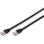 DIGITUS Outdoor-Patchkabel, Kat. 6, S/FTP, 10,0 m, schwarz 4x 2 AWG 27/7, Twisted Pair, 2x RJ45 Stecker, Haube mit - 1 Stück (DK1644-100/BLOD)