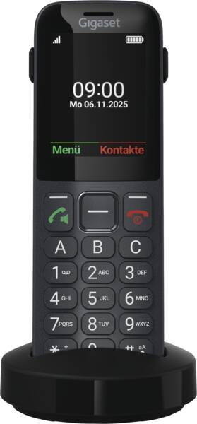 Gigaset 600 Comfort SIM 2.4" Schnurlostelefon Schwarz
