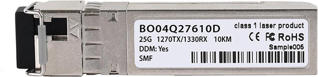 Kompatibler QNAP SFP28-25G-BX-U-10KM BlueOptics© BO04Q27610D SFP28 Bidi Transceiver, LC-Simplex, 25GBASE-BX-U, Singlemode Fiber, TX1270nm/RX1330nm, 10KM, DDM, 0°C/+70°C (SFP28-25G-BX-U-10KM-QN-BO)