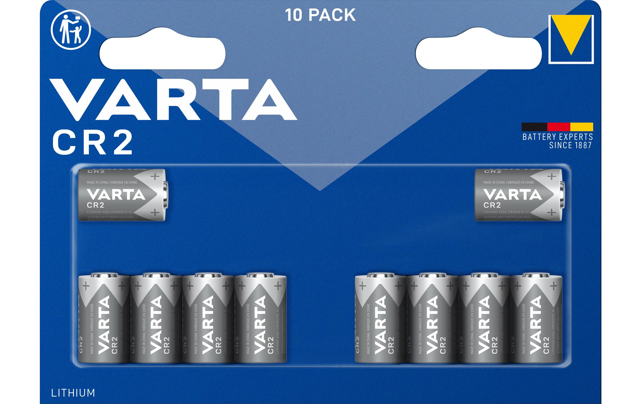 Varta Professional CR2 Lithium Batterie 3 V 920 mAh 10er-Pack Blau