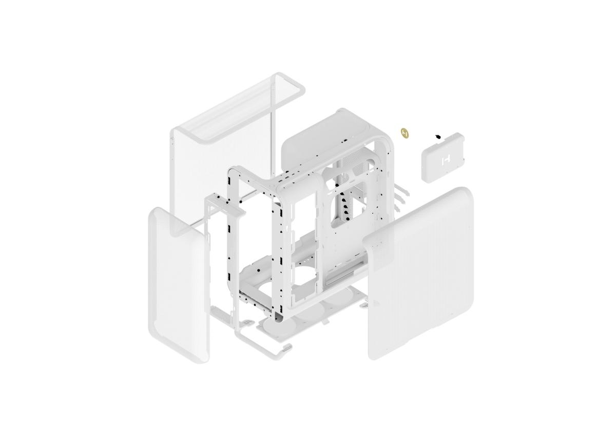 HYTE X50 Air Midi Tower E-ATX Schneeweiß