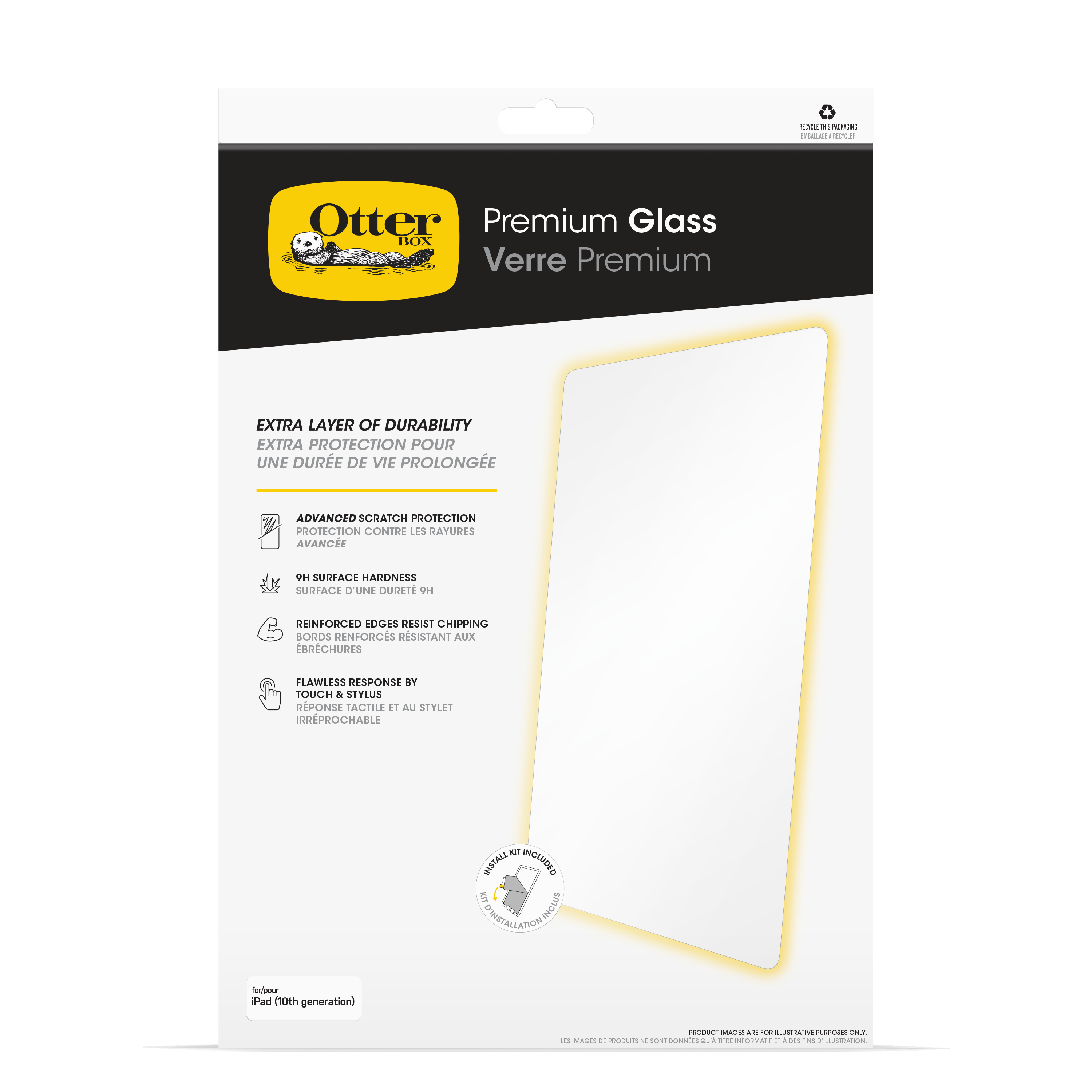 OtterBox Premium Glass Antimicrobial Displayschutz 11" für Apple iPad (A16/10. Generation) Transparent