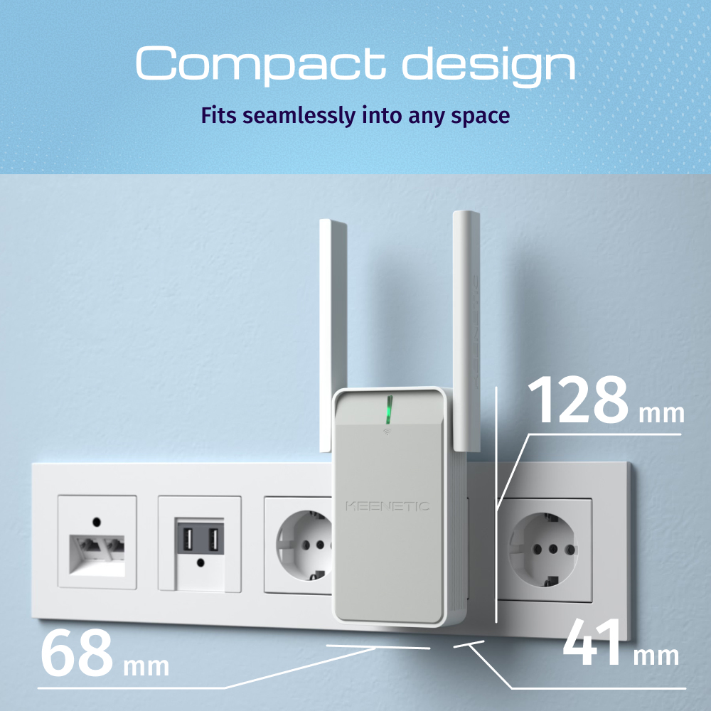 Keenetic Buddy 6 KN-3411-01-EU AX3000 Mesh WLAN Repeater Wi-Fi 6 Gigabit Weiß, Grau