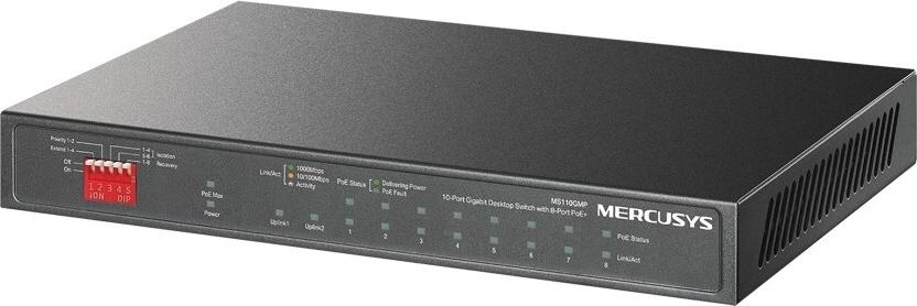 Mercusys MS110GMP Netzwerk-Switch Gigabit Ethernet (10/100/1000) Power over Ethernet (PoE) Schwarz (MS110GMP)
