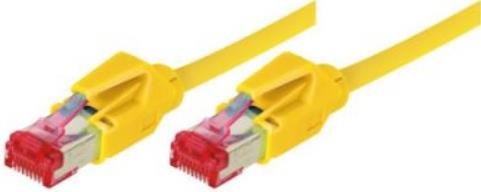 Patchkabel S/FTP, PiMF, Cat 6, gelb, 0,3 m halogenfrei, mit Draka-Kabel und Hirosesteckern TM21 (718003Y)