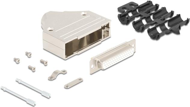 Delock Sub-D Steckergehäuse 44 Pin aus Metall inklusive Steckerverbinder Buchse und (67139)