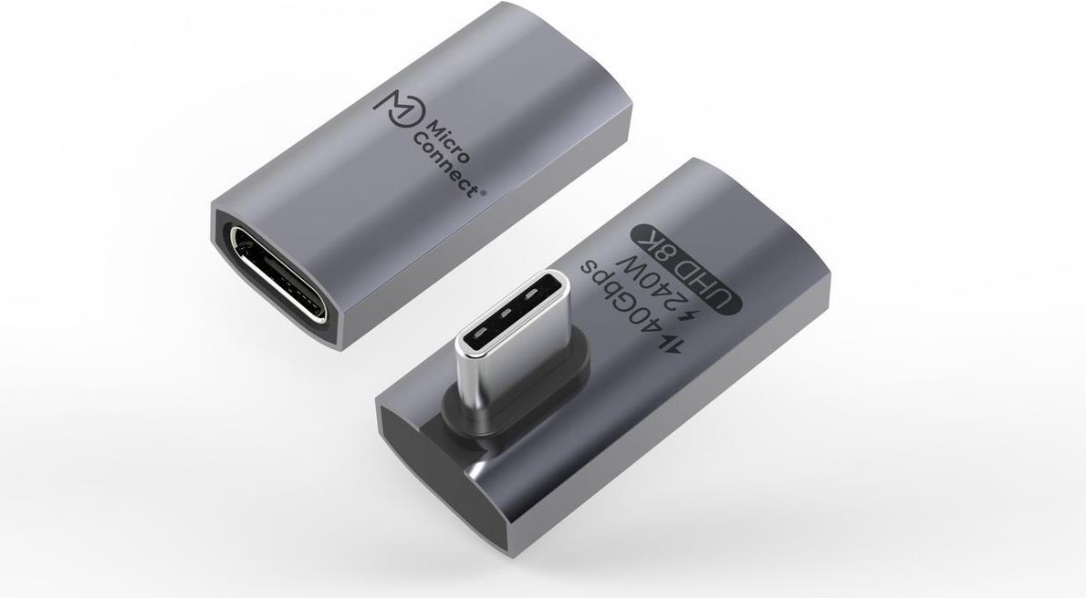 MicroConnect Premium USB4 Gen 3x2 USB-C angeled straight adapter - Adapter (USB4-CCFAS-240W)