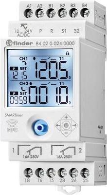 Finder Multifunktions Zeitrelais SMARTimer 84.02 mit NFC 84.02.0.024.0000 10 - 30 V/DC 2 Wechsler 16 A Max. 400 V/AC Max (84.02.0.024.0000)