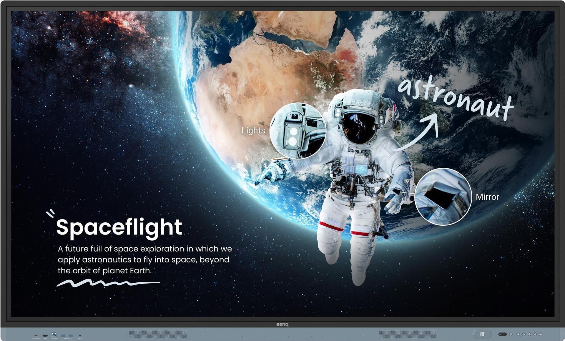 BenQ RM7504. Bildschirmdiagonale: 190,5 cm (75"), Arbeitsbereich: 1428,5 x 803,5 mm, Helligkeit: 450 cd/m². Installiertes Betriebssystem: Android 13, Prozessor Architektur: ARM Cortex A73 + ARM Cortex A53, Benutzerspeicher: 64 GB. Lautsprecher Leistung: 20 W, Subwoofer Effektivwert Energie: 16 W. Ethernet LAN Datentransferraten: 10,100,1000 Mbit/s. USB-Stecker: USB Typ-A, USB Typ-B, USB Typ-C, DisplayPorts-Version: 1.2a, Mikrofon: 3,5 mm (9H.F9CTK.DE1)