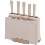 Maestro MR-1412-BEIGE Messerset mit Block + Schneidebrett-Set Beige (MR-1412-BEIGE)