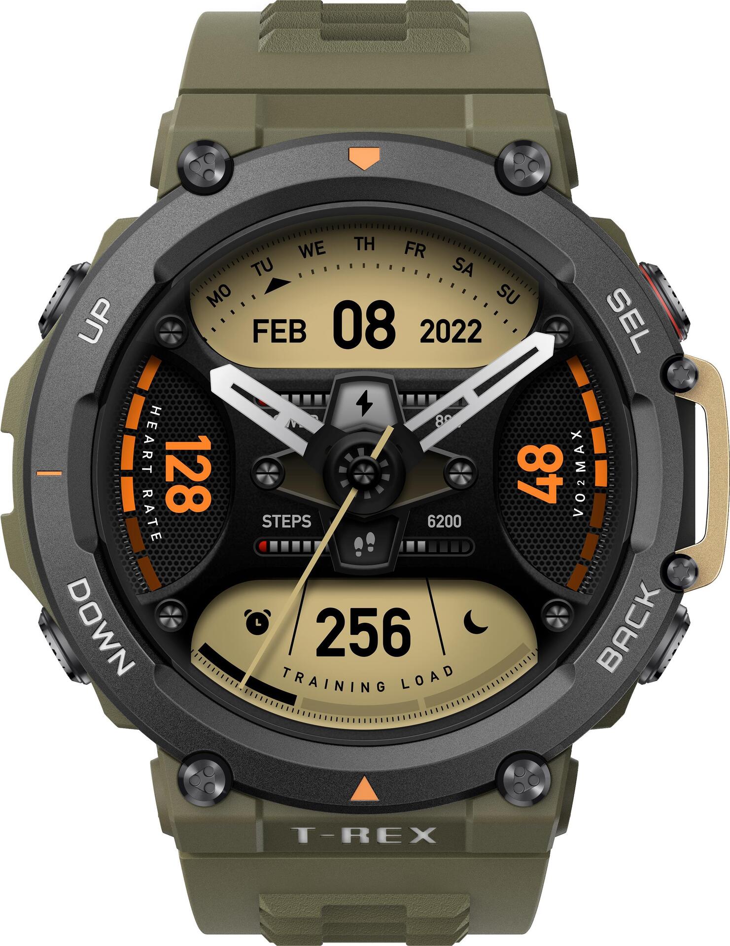 Amazfit T-Rex 2 3,53 cm (1.39 ) 47 mm AMOLED Schwarz - Grün GPS (W2170OV5N)