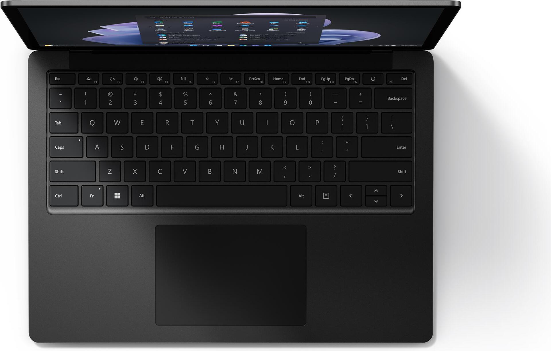 Microsoft Surface Laptop 5 i7-1265U Notebook 34,3 cm (13.5" ) Touchscreen Intel® Core™ i7 16 GB LPDDR5x-SDRAM 256 GB SSD Wi-Fi 6 (802.11ax) Windows 11 Pro Schwarz (RB1-00005)