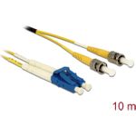 Delock Kabel Lichtwellenleiter LC Duplex zu ST Singlemode OS2 10 m (84696)