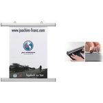FRANKEN Plakatleiste, Aluminium, silber, Länge: 1.205 mm zwei verstellbare Aufhängeösen, Abheftvorrichtung (BS1007)