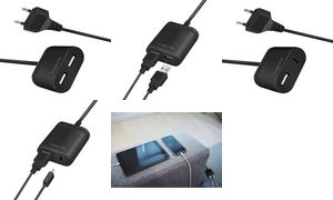 LogiLink USB-Adapterstecker mit Festkabel, 1x USB, 12 Watt Eurostecker, Eingang: 230 V AC, 50/60 Hz, 0,6 A max., - 1 Stück (PA0256)