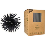 PAPSTAR Papier-Trinkhalm "pure", 250 mm, schwarz aus Papier, Länge: 250 mm, Durchmesser: 8 mm, nachhaltig - 1 Stück (89092)