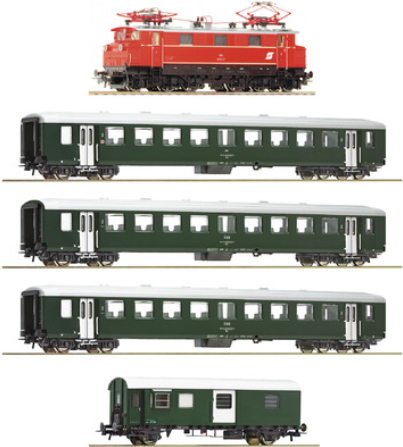 Roco 5 piece set: Electric locomotive 1670.27 with passenger train - ÖBB maßstabsgetreue modell ersatzteil & zubehör Lokomotive (61493)