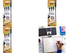 BIC Kugelschreiber Cristal Original, sortiert, 4er Kartonbox Strichstärke: 0,32 mm, sechseckig, transparenter Schaft, - 1 Stück (516834)