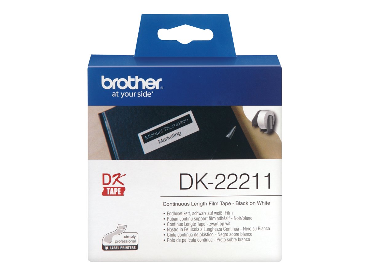 Brother DK-22211 Endlosetiketten 29 mm x 15,2 m Selbstklebend Thermodirekt Weiß