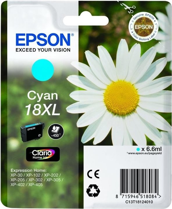 Epson Ink/18XL Daisy 6.6ml CY SEC (C13T18124022)