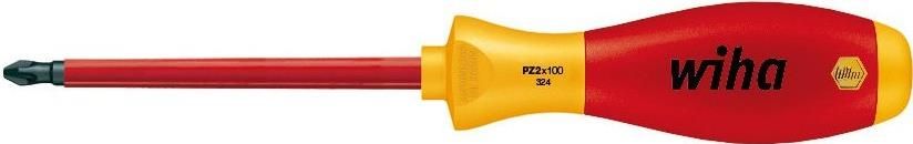 Wiha VDE Kreuzschlitz-Schraubendreher 324 PZ 2 Klingenlänge: 100 mm DIN ISO 8764, DIN EN 60900 (00879)