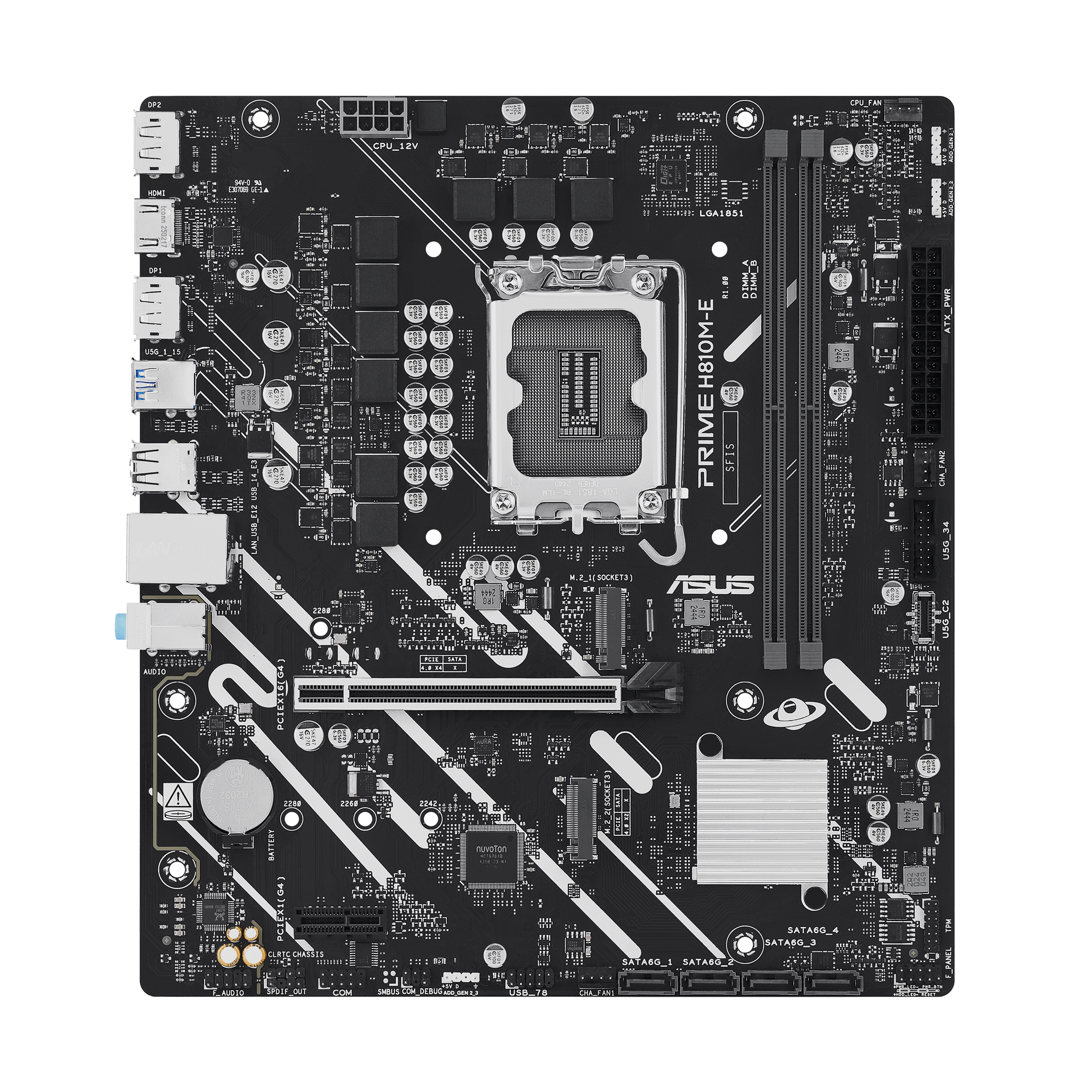 ASUS PRIME H810M-E-CSM Mainboard Intel H810 LGA 1851 DDR5 Micro ATX Schwarz
