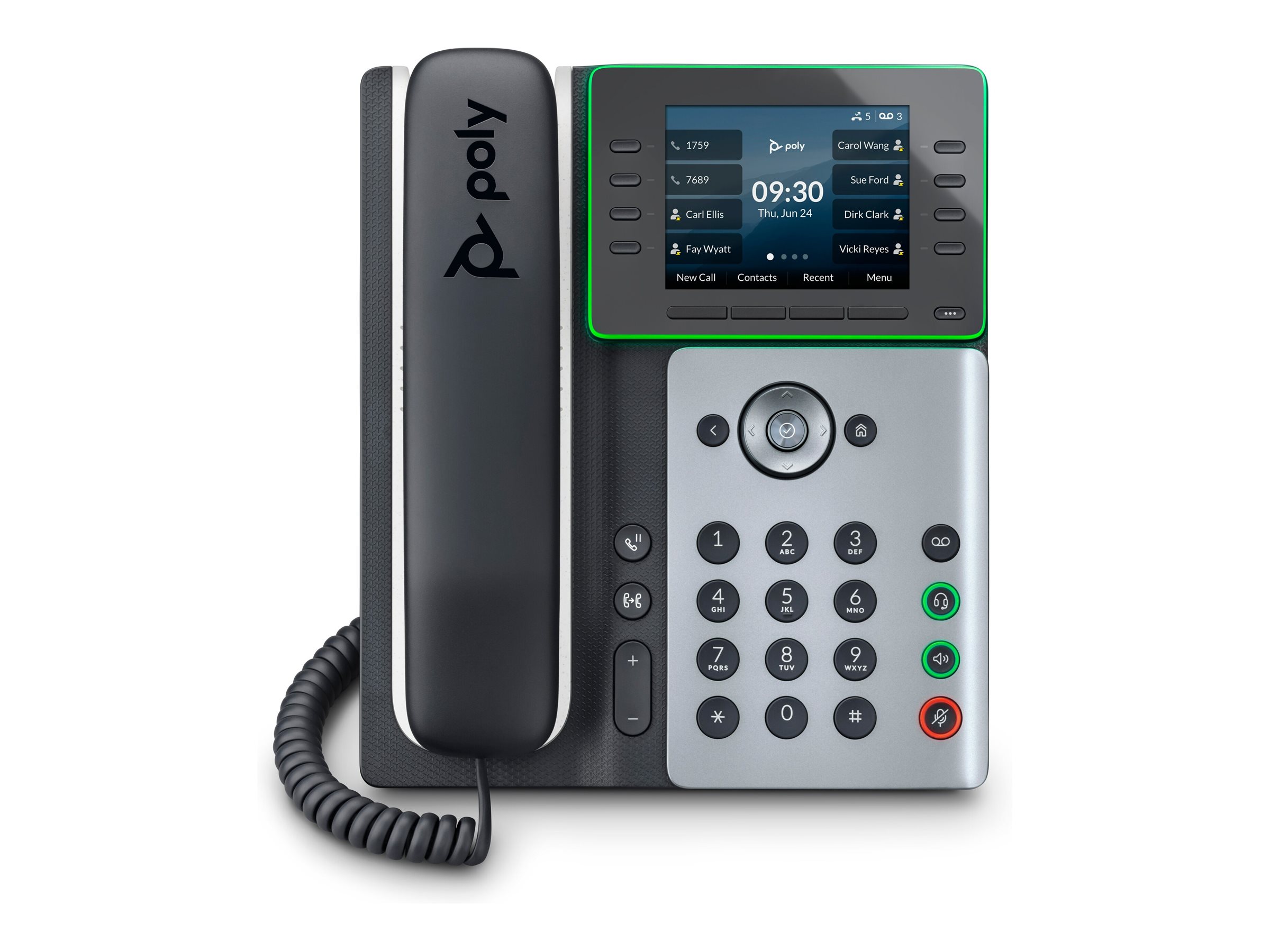 HP Poly Edge E350 IP-Telefon 8 Zeilen IPS WLAN PoE Mitternachtsblau