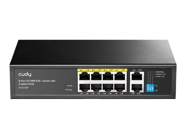 Cudy FS1010P Fast Ethernet PoE Switch 10 Ports Schwarz