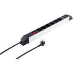 S/CONN maximum connectivity Alu Steckdosenleiste 6-fach, USB Buchse (09-20265)