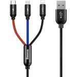 Baseus CAMLT-BSY01 USB Kabel 1,2 m USB A 3 x USB C Schwarz (CAMLT-BSY01)