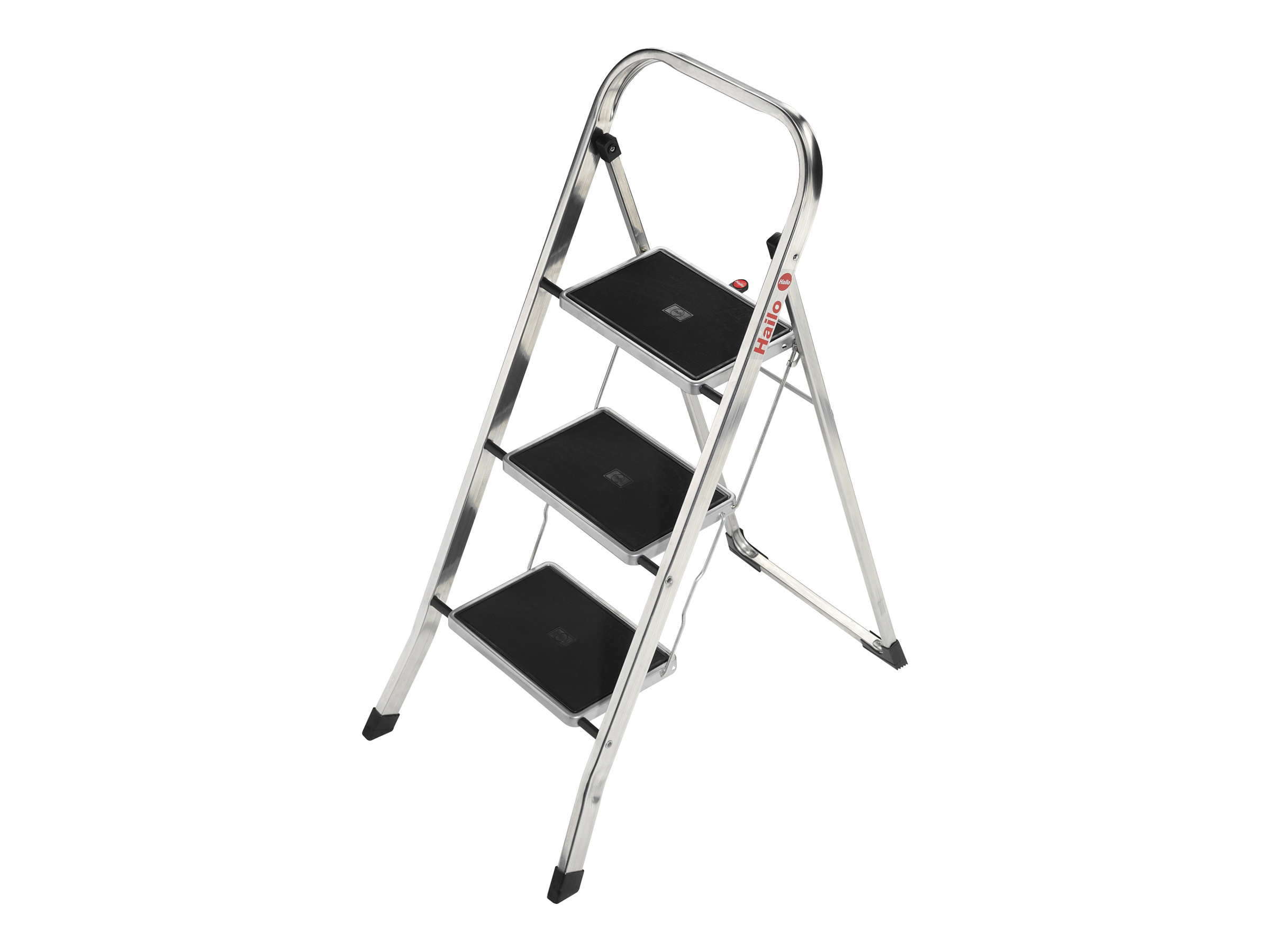 Hailo Alu-Klapptritt K30, 3 Stufen, Silber/Schwarz