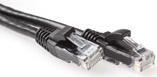 ACT Black 15 meter U/UTP CAT6A patch cable snagless with RJ45 connectors. Cat6a u/utp snagless bk 15.00m (IB2915)