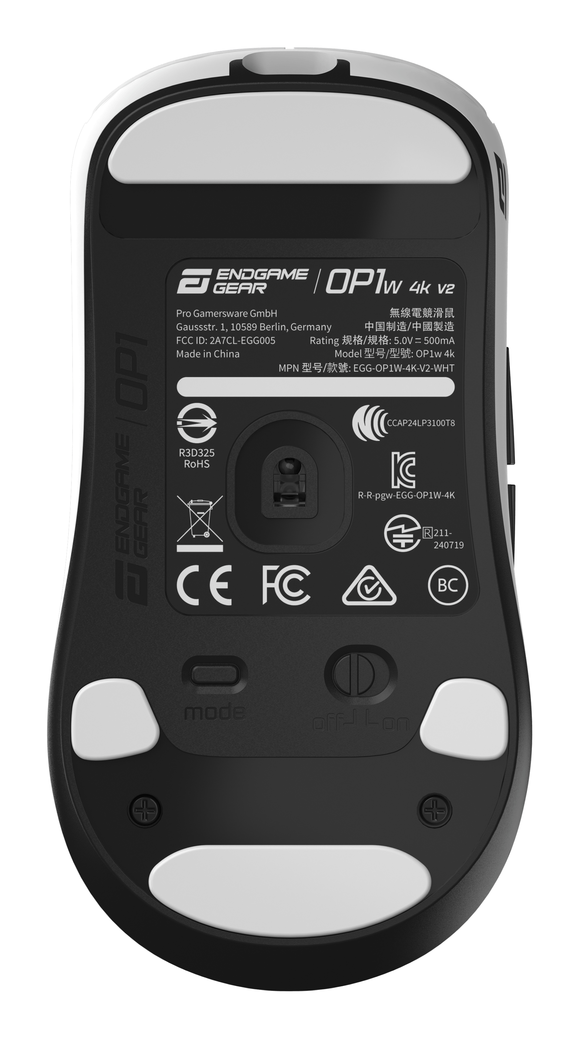 Endgame Gear OP1w OP1W 4K V2 Wireless Gaming-Maus Weiß