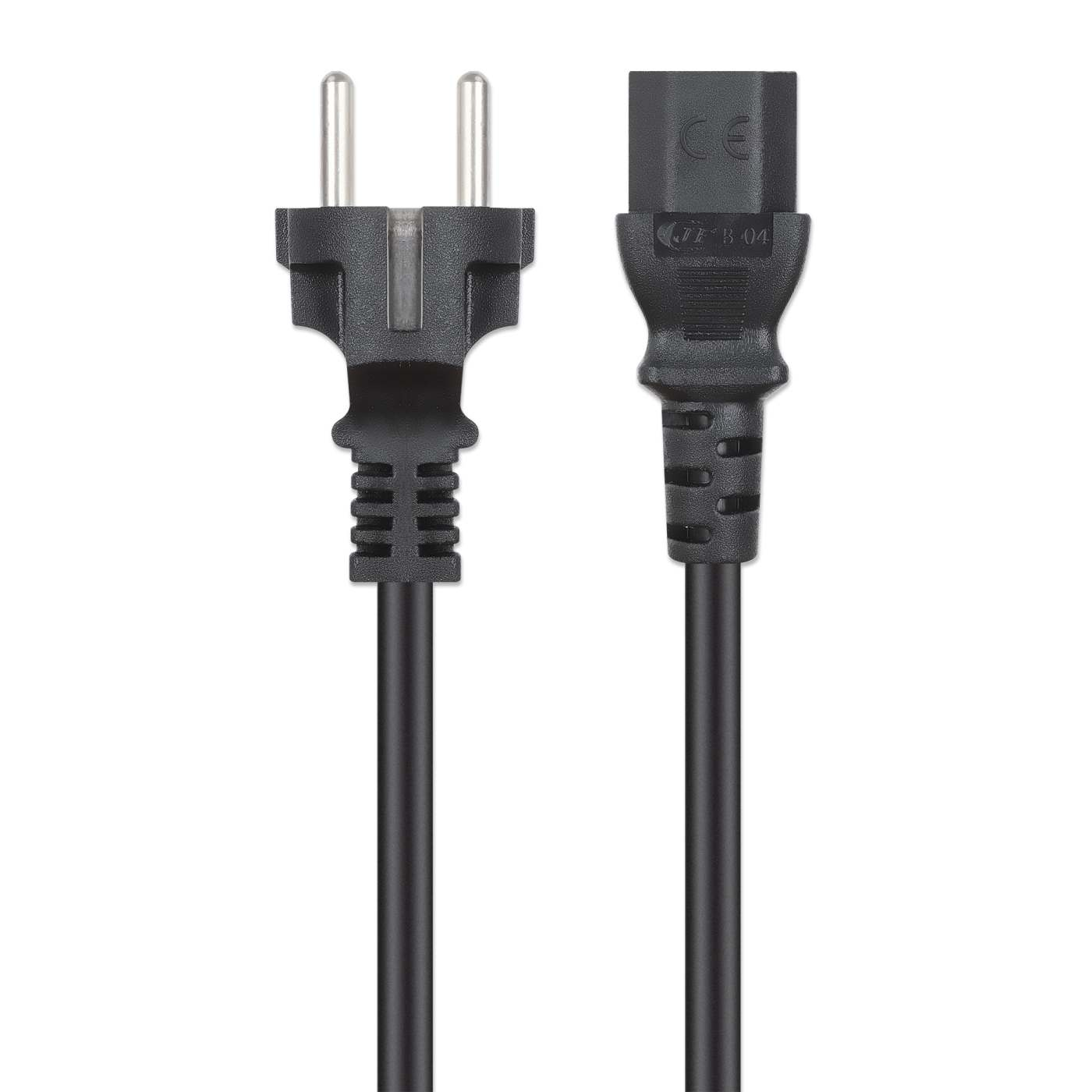 Manhattan Stromkabel Schutzkontakt CEE 7/7 auf Kaltgeräte IEC C13 H05VV-F 3G 1,0 mm² 5 m Schwarz