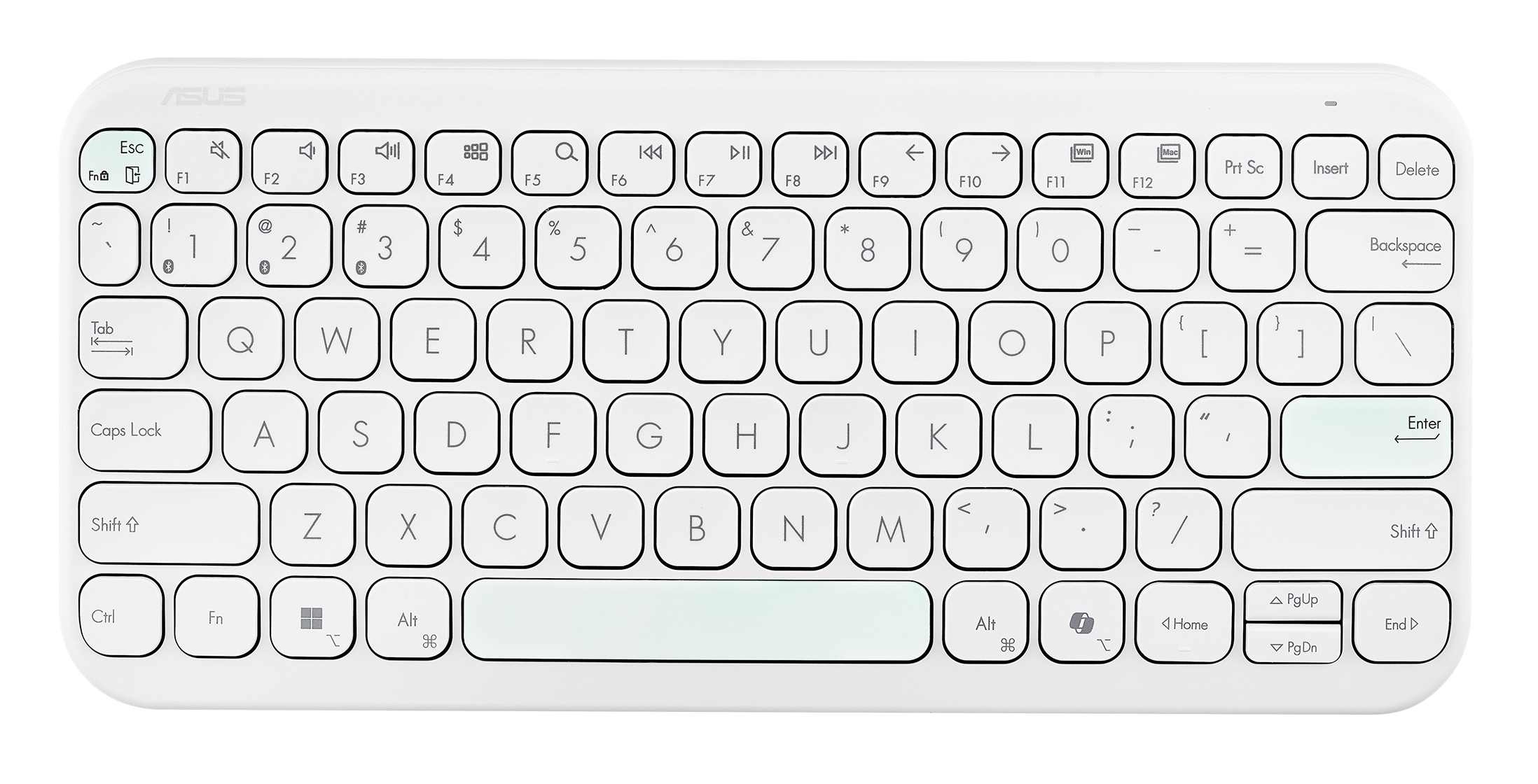 ASUS Marshmallow KW100 Tastatur 84 Tasten Bluetooth QWERTZ Weiß