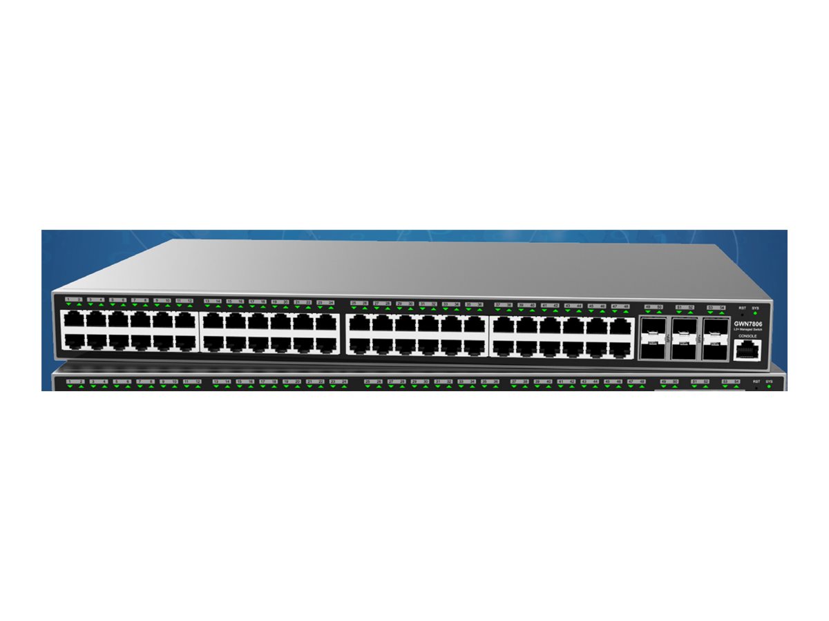Grandstream GWN7806 Managed Switch L2+ 48 Ports Gigabit Ethernet 6 x 10G SFP+ Grau