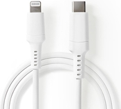 Nedis 1m USB-C Lightning Kabel für iPad, iPhone, iPod, weiß (CCGW39650WT10)